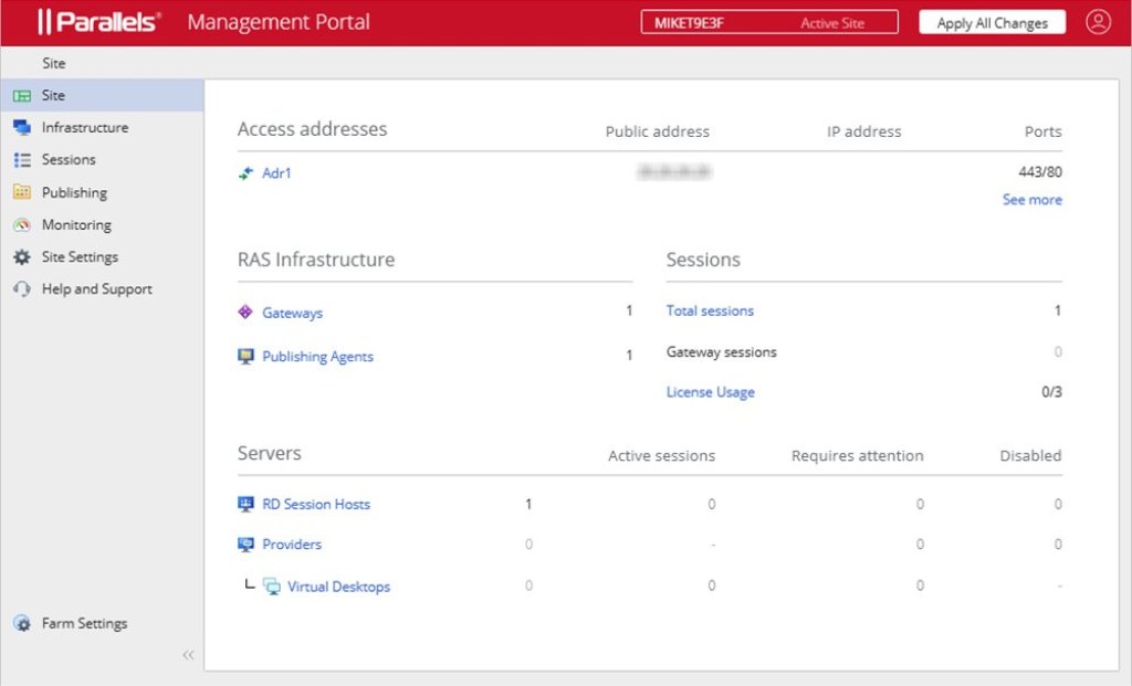 Screenshot - Parallels Management Portal.